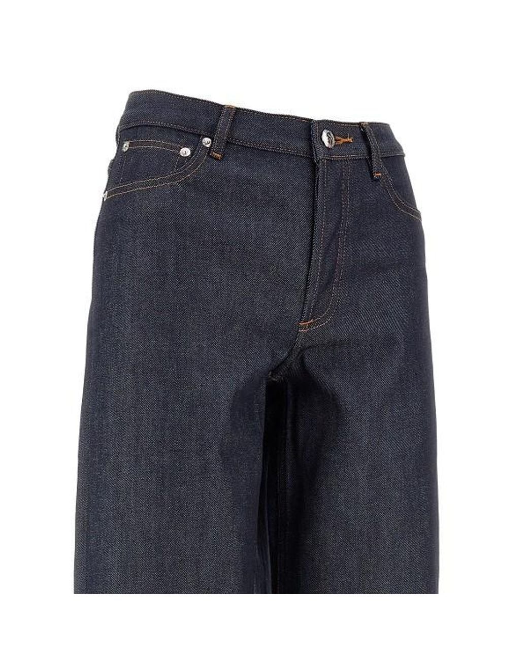 A.P.C. Blue Wide-Leg Denim Jeans