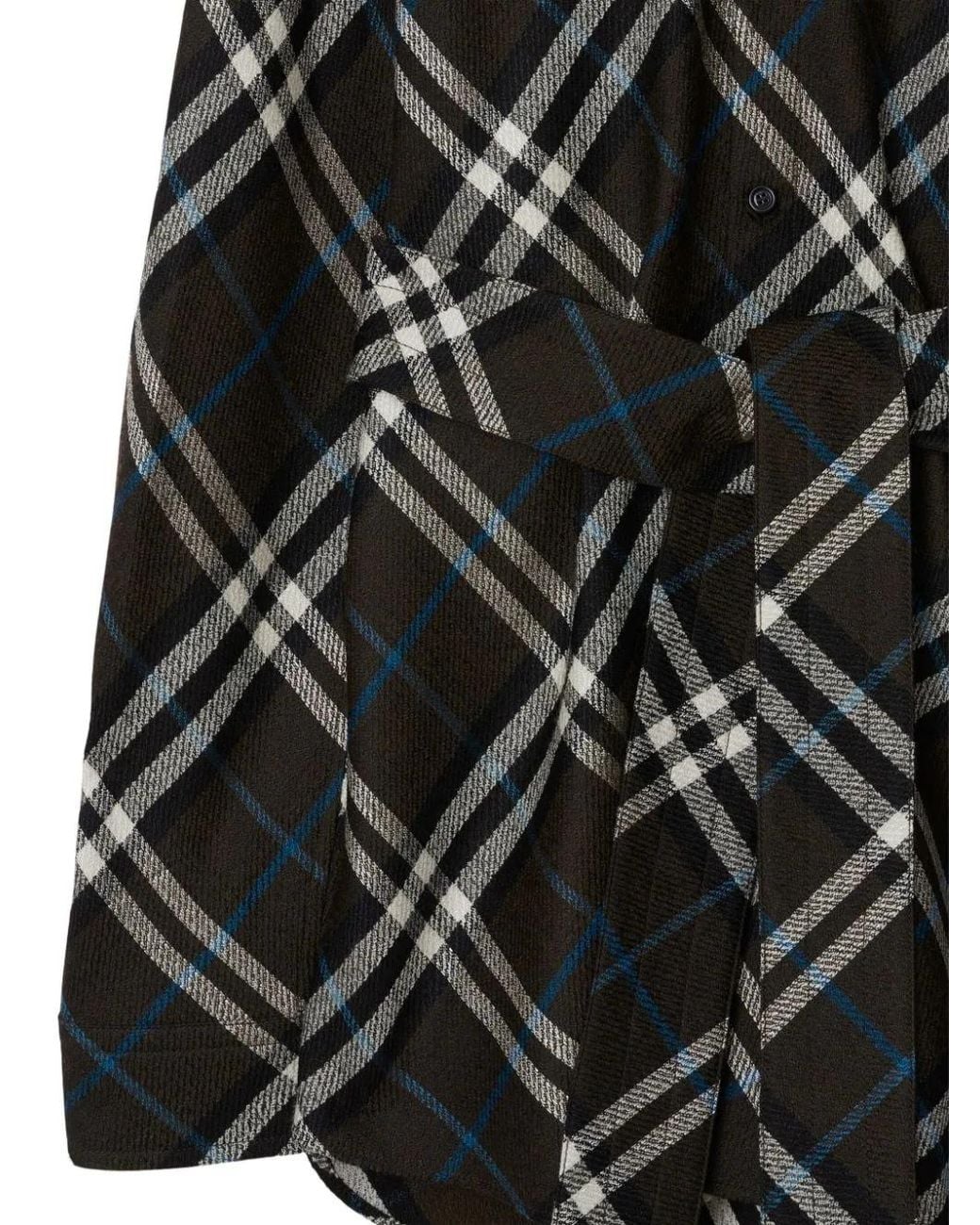 Burberry Black Check-Pattern Buttoned Belted Shirt