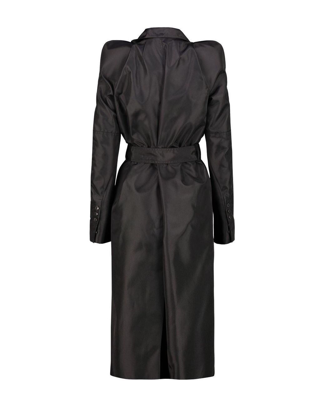 Rick Owens Black Double-Breasted Belted Coat