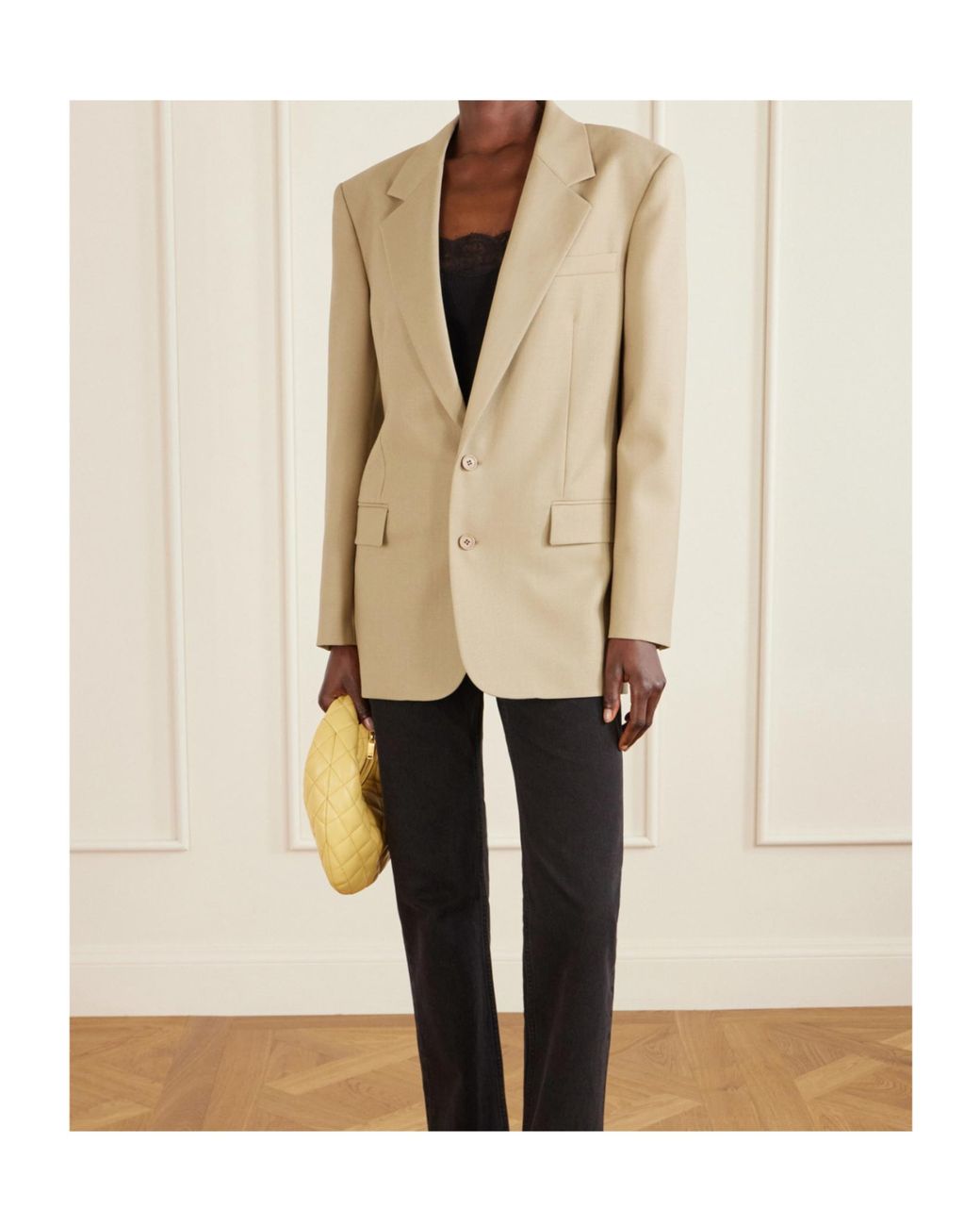 Saint Laurent Natural Single-Breasted Long-Sleeved Jacket