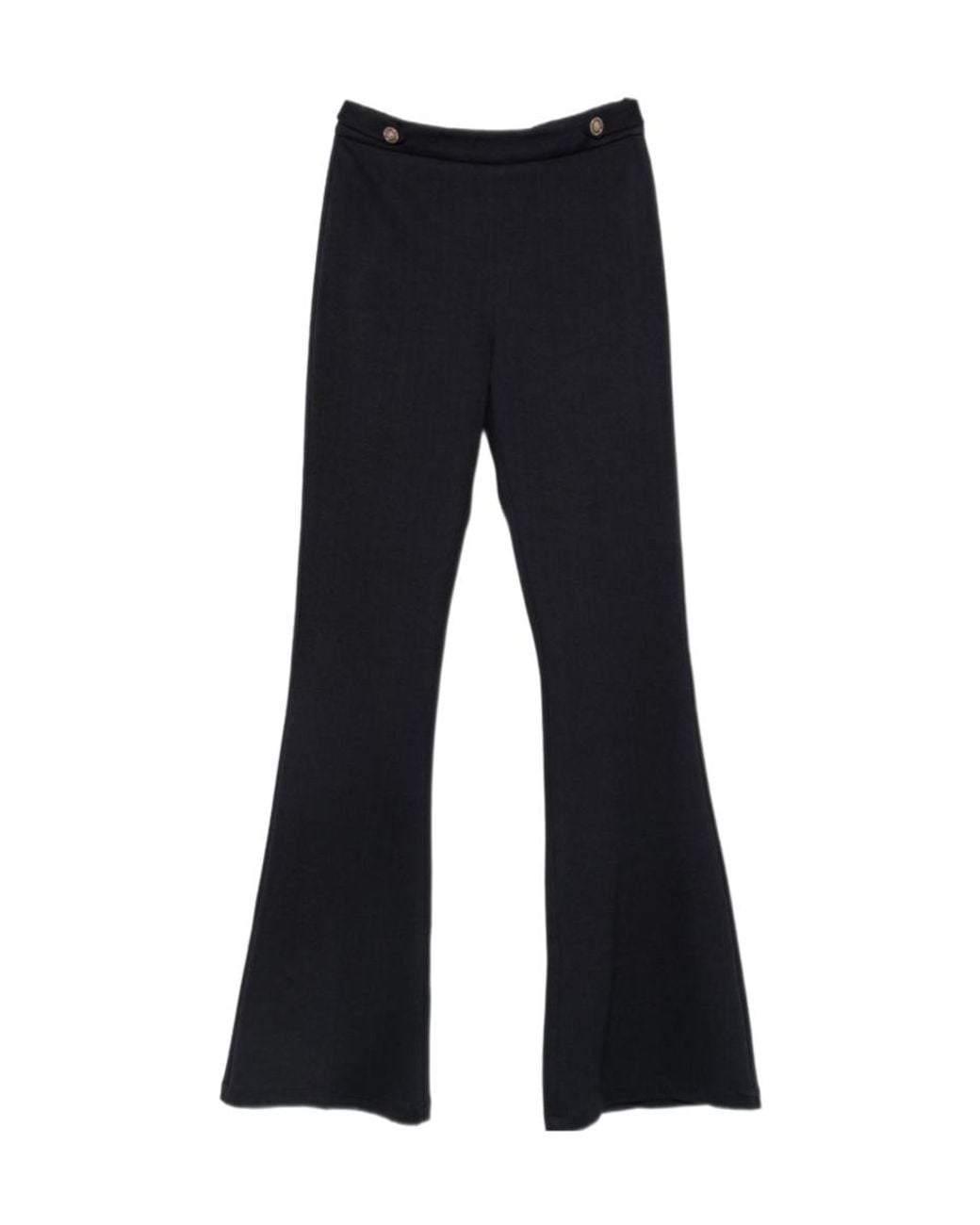 Liu Jo Blue Button-Detail Flared Pants