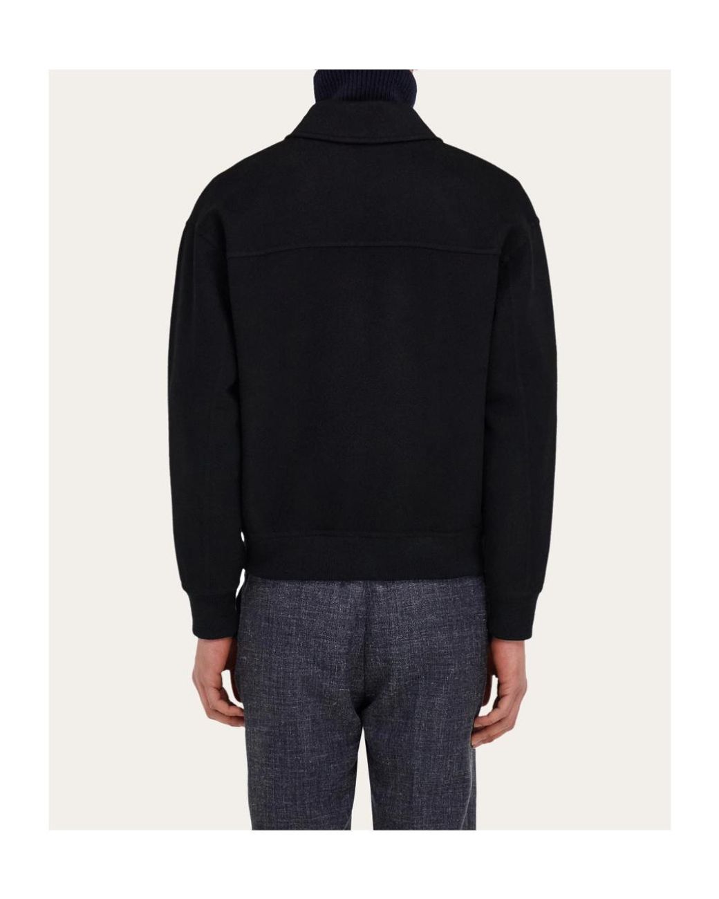 Ferragamo Black Wool And Cashmere Blouson for men