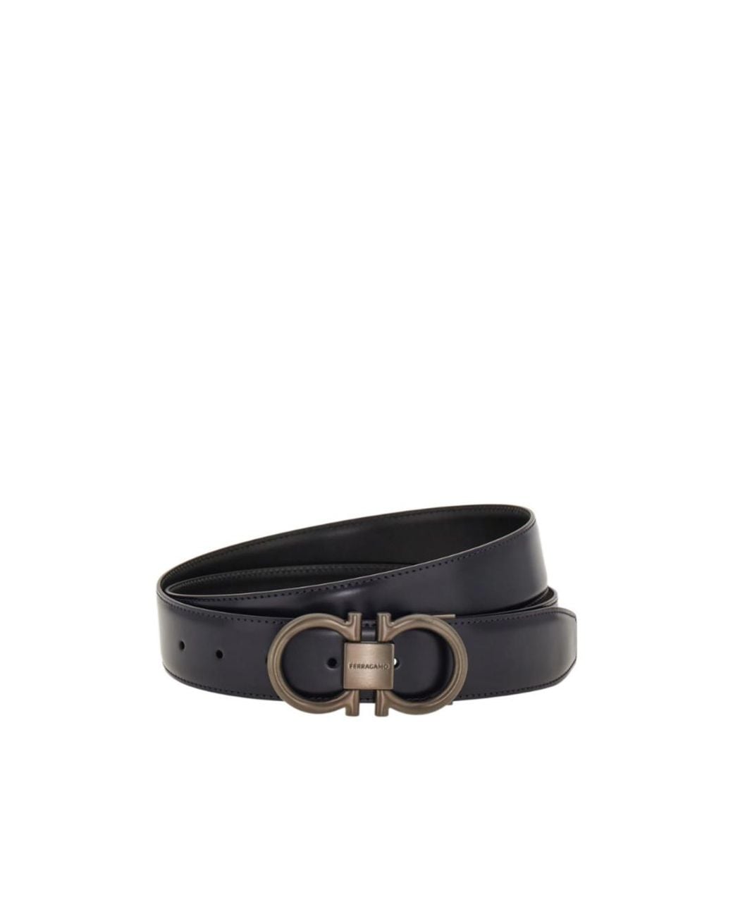 Ferragamo White Ferragamo Adjustable Reversible Gancini Belt for men