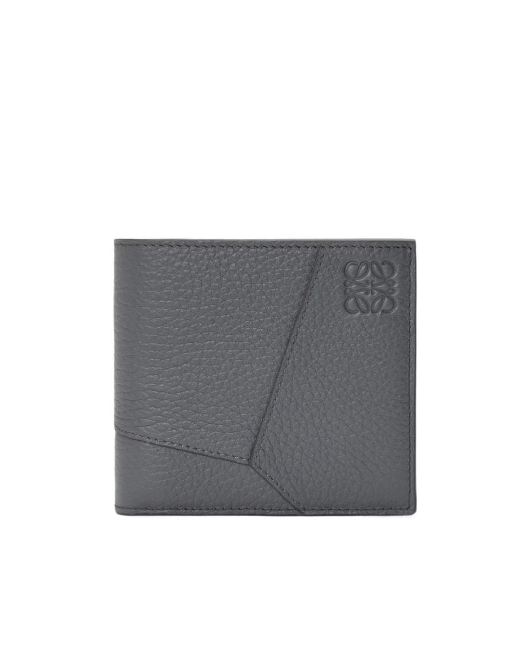 Loewe Gray Puzzle-Style Bi-Fold Coin Purse for men