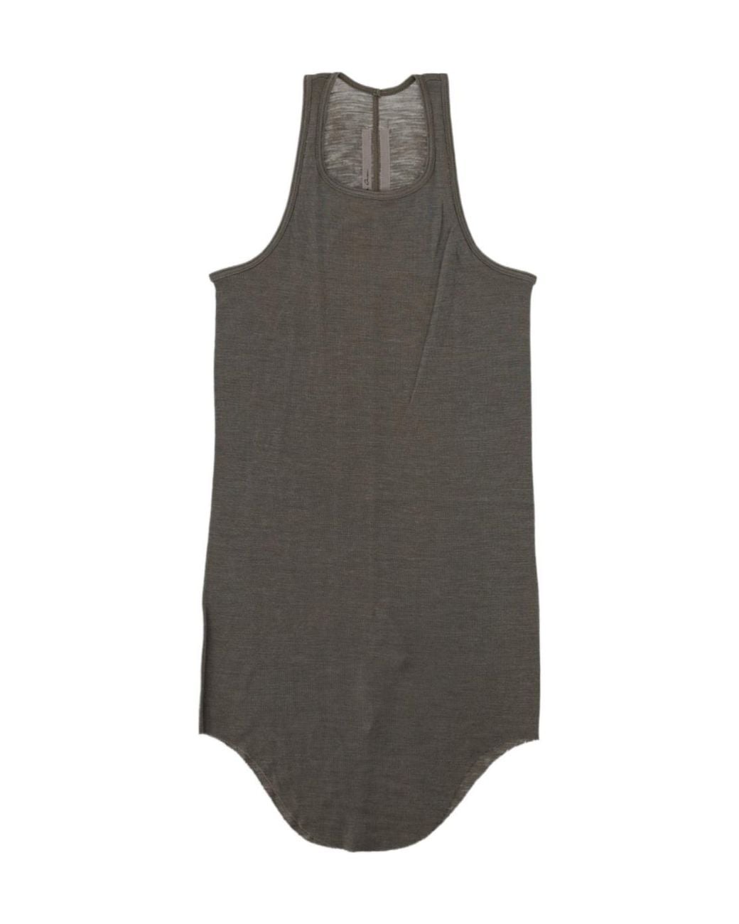 Rick Owens Gray Round Neck Sleeveless Vest