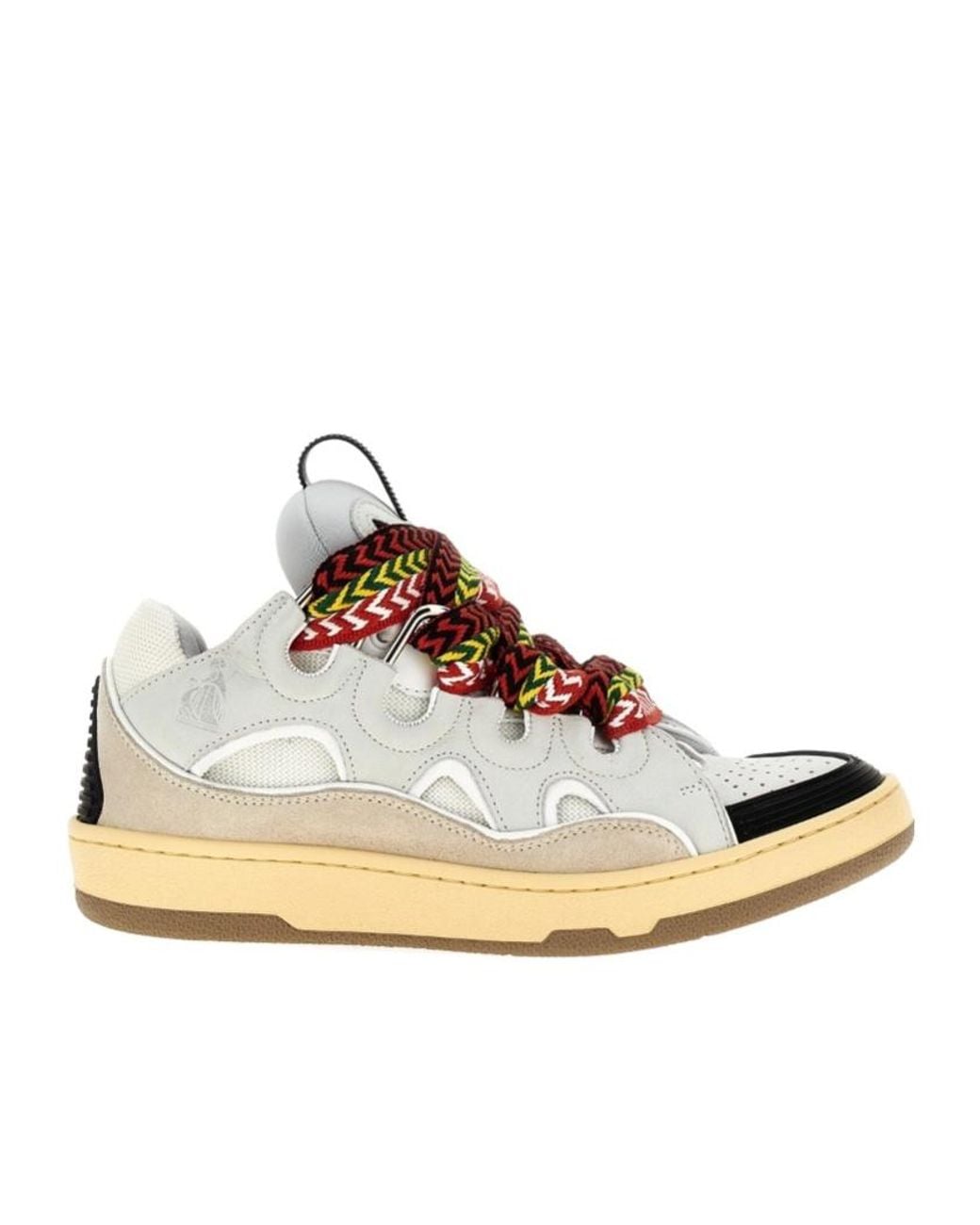 Lanvin Natural Zigzag-Laces Round Toe Sneakers for men