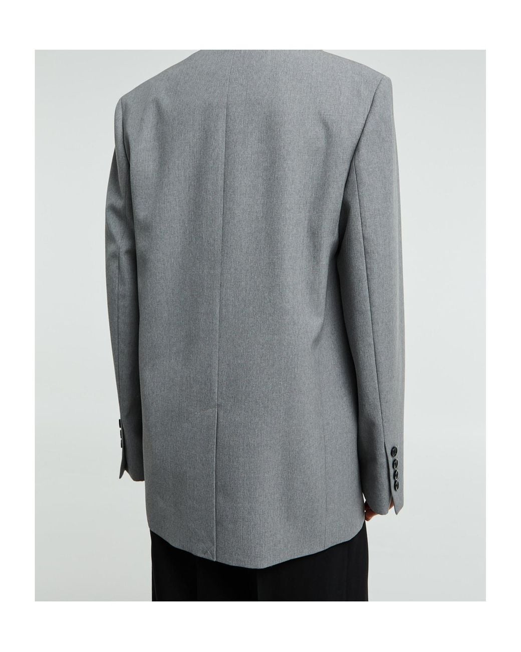 Totême Gray Totême Single-Breasted Long Sleeved Blazer