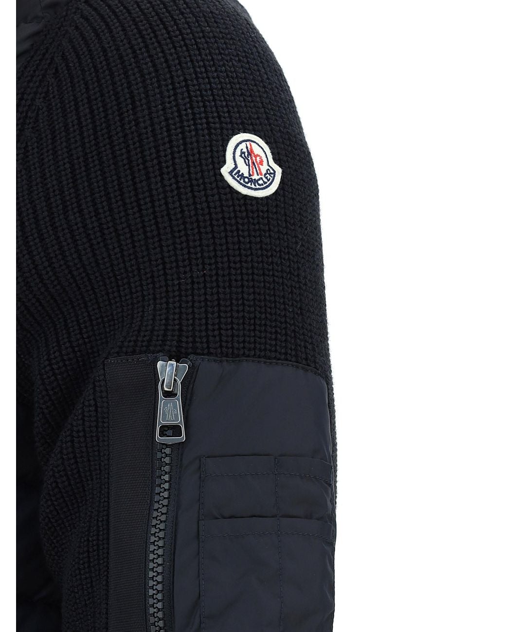 Moncler Black Padded Front Zip Jacket for men