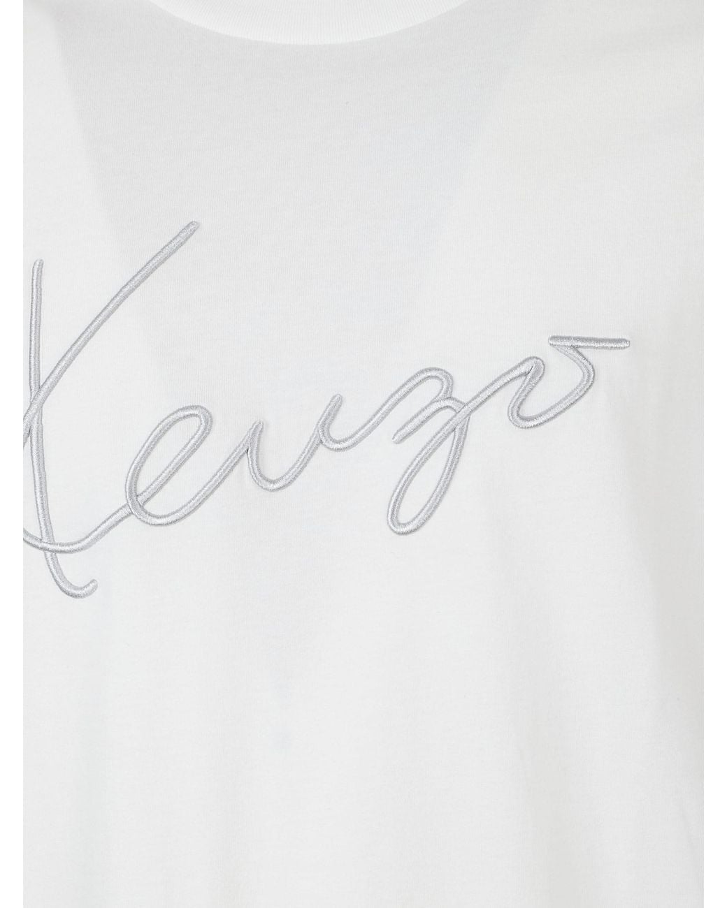 KENZO White Signature Embroidered T-Shirt for men