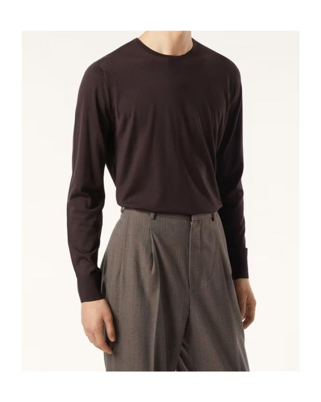Loro Piana Brown Long-Sleeved Sweater for men
