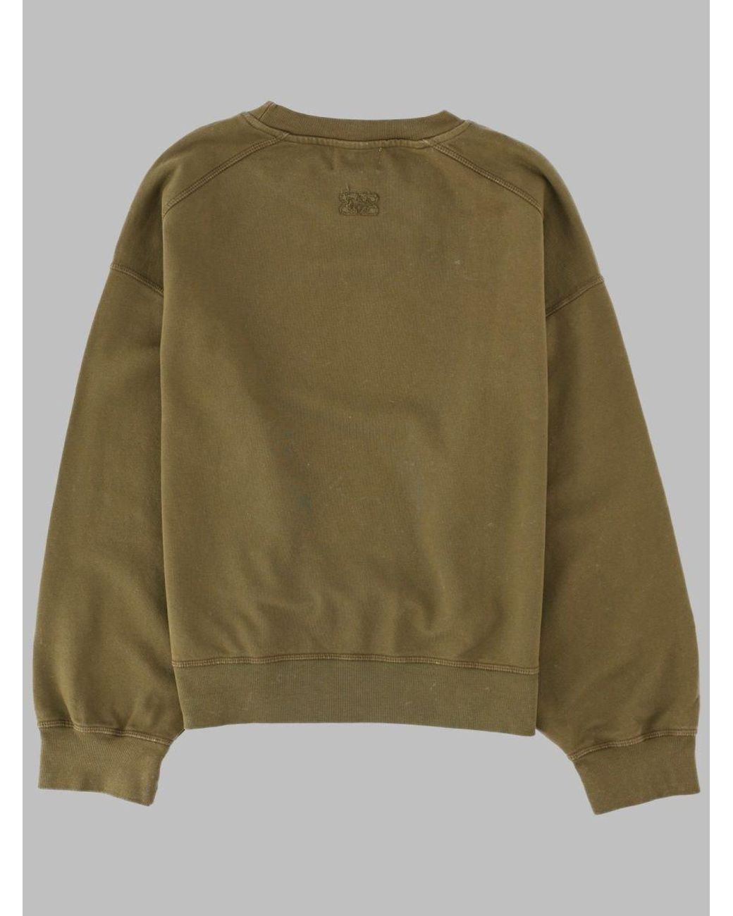 Ganni Green Logo Crew Neck Sweatshirt