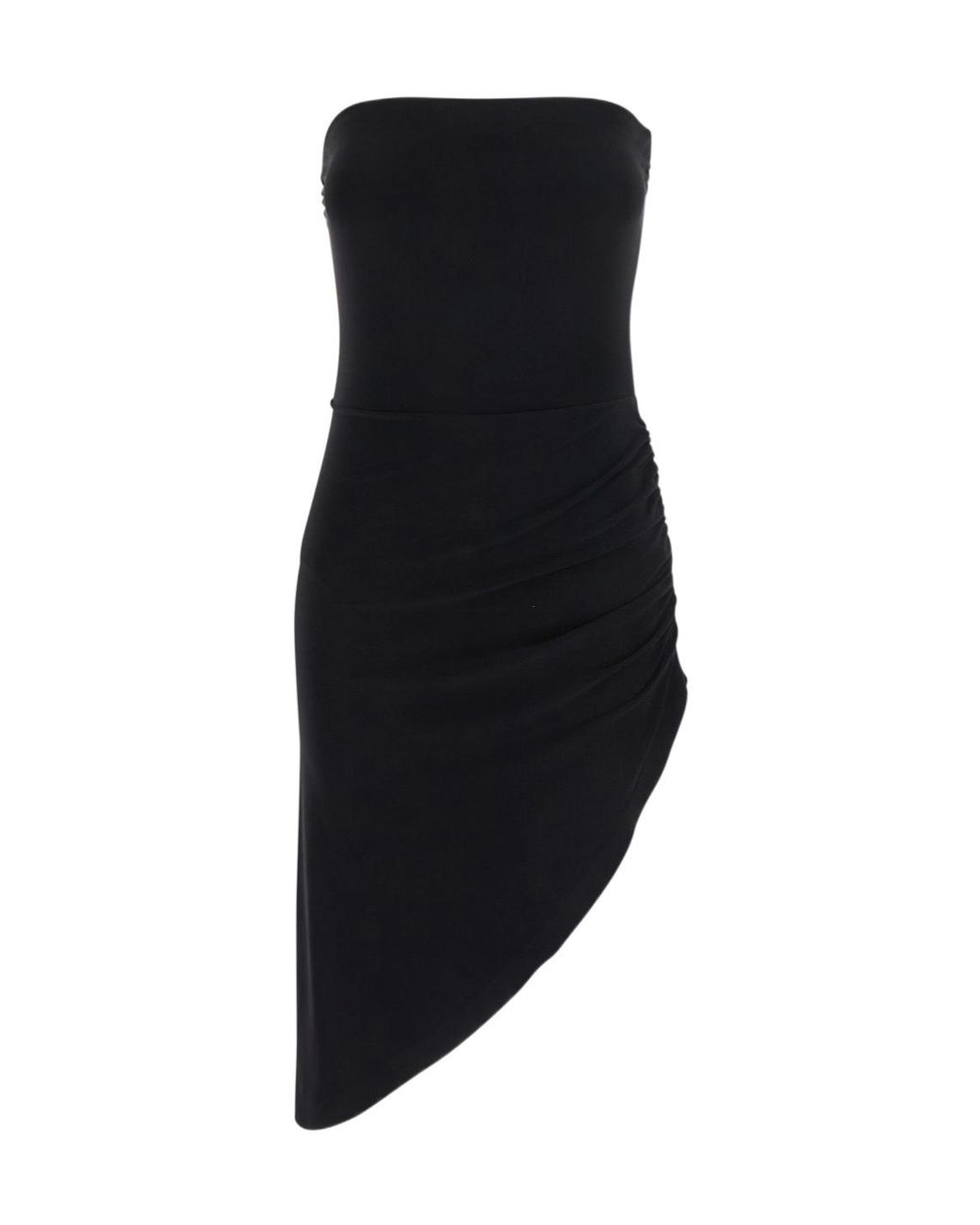 Norma Kamali Black Strapless Side-Slit Dress