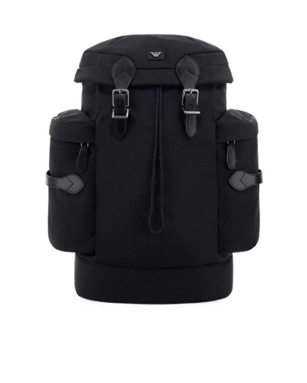 Emporio Armani Blue Logo Appliqué Flap Backpack for men
