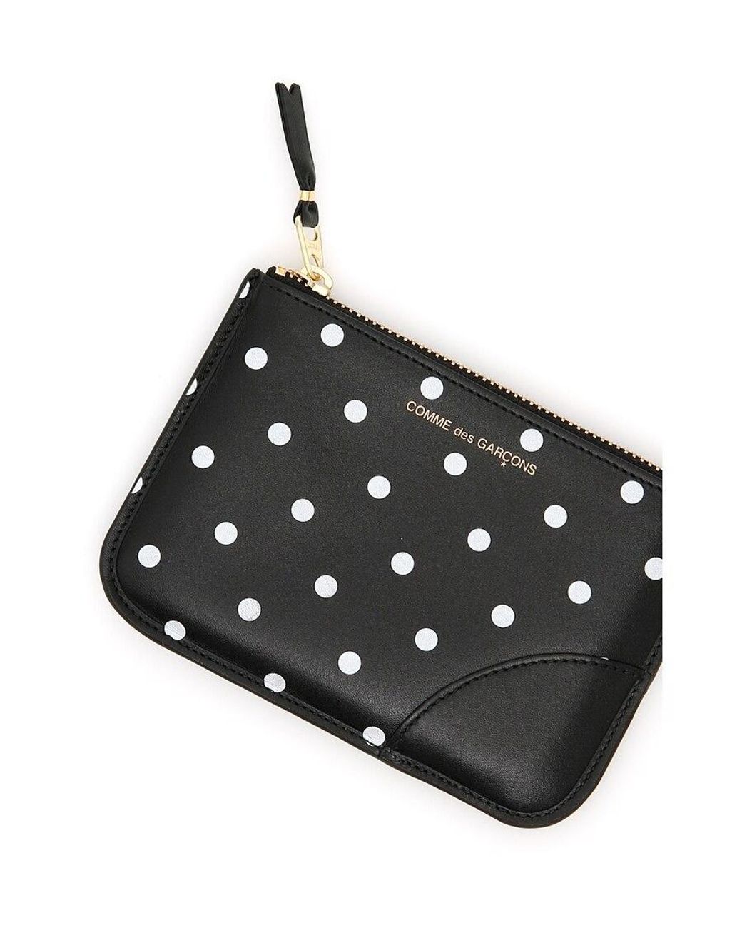 Comme des Garçons Black Comme Des Garçons Wallet Polka Dot Printed Coin Zipped Wallet for men