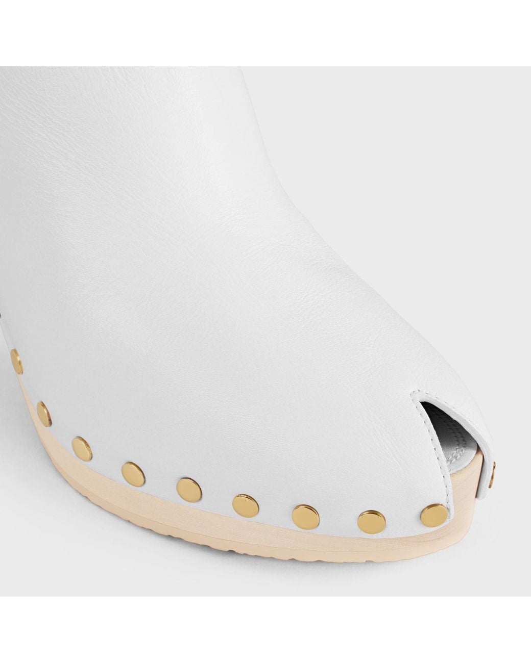 Céline White Rive Heeled Clog