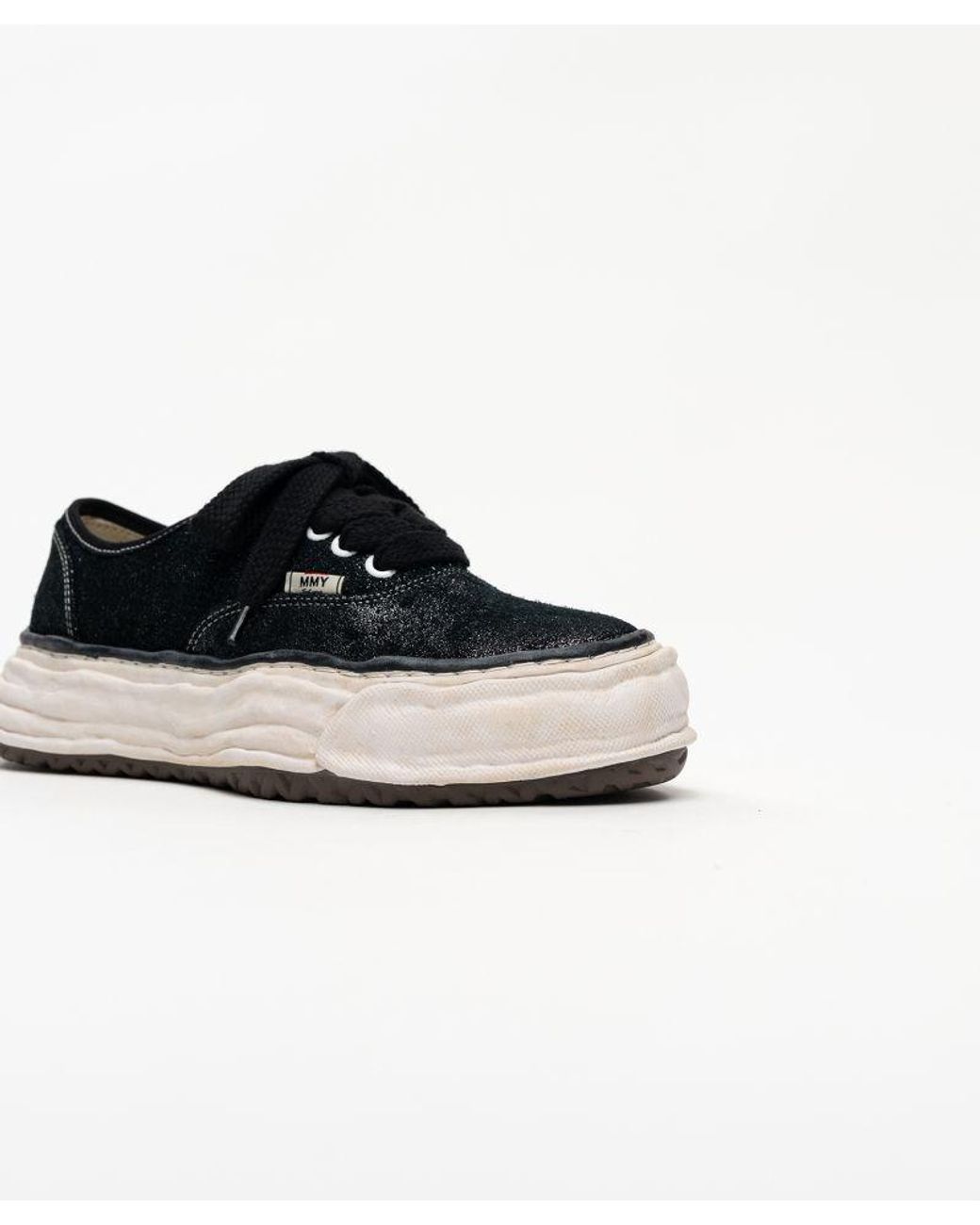 Maison Mihara Yasuhiro Black 'Baker 26' Og Sole Glittery Suede Low-Top Sneakers for men