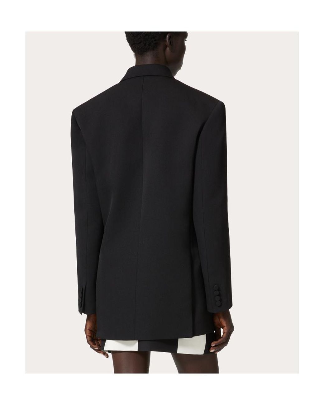 Valentino Black Double-Breasted Long-Sleeved Blazer