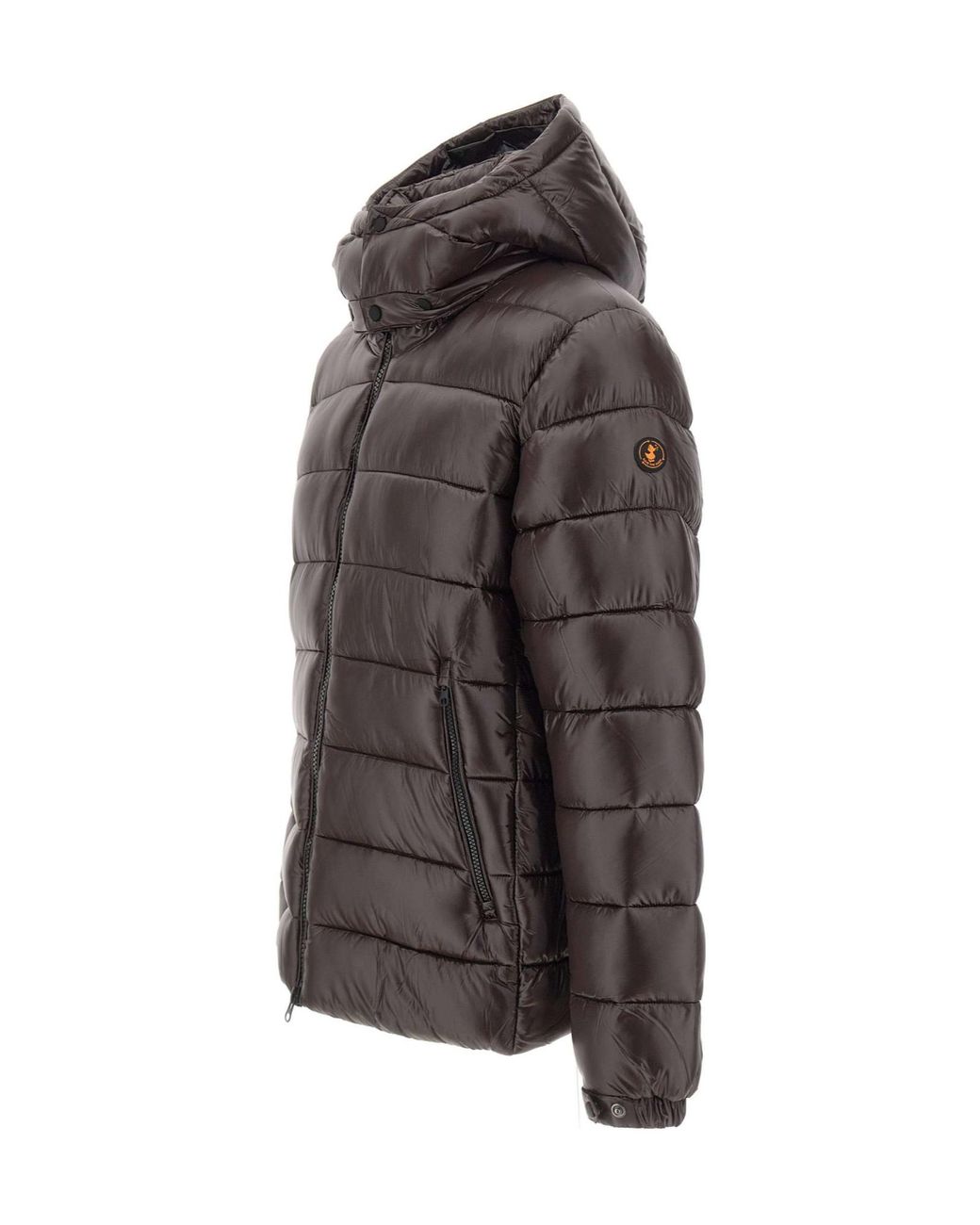 Save The Duck Gray Zip-Up Hooded Puffer Jacket for men