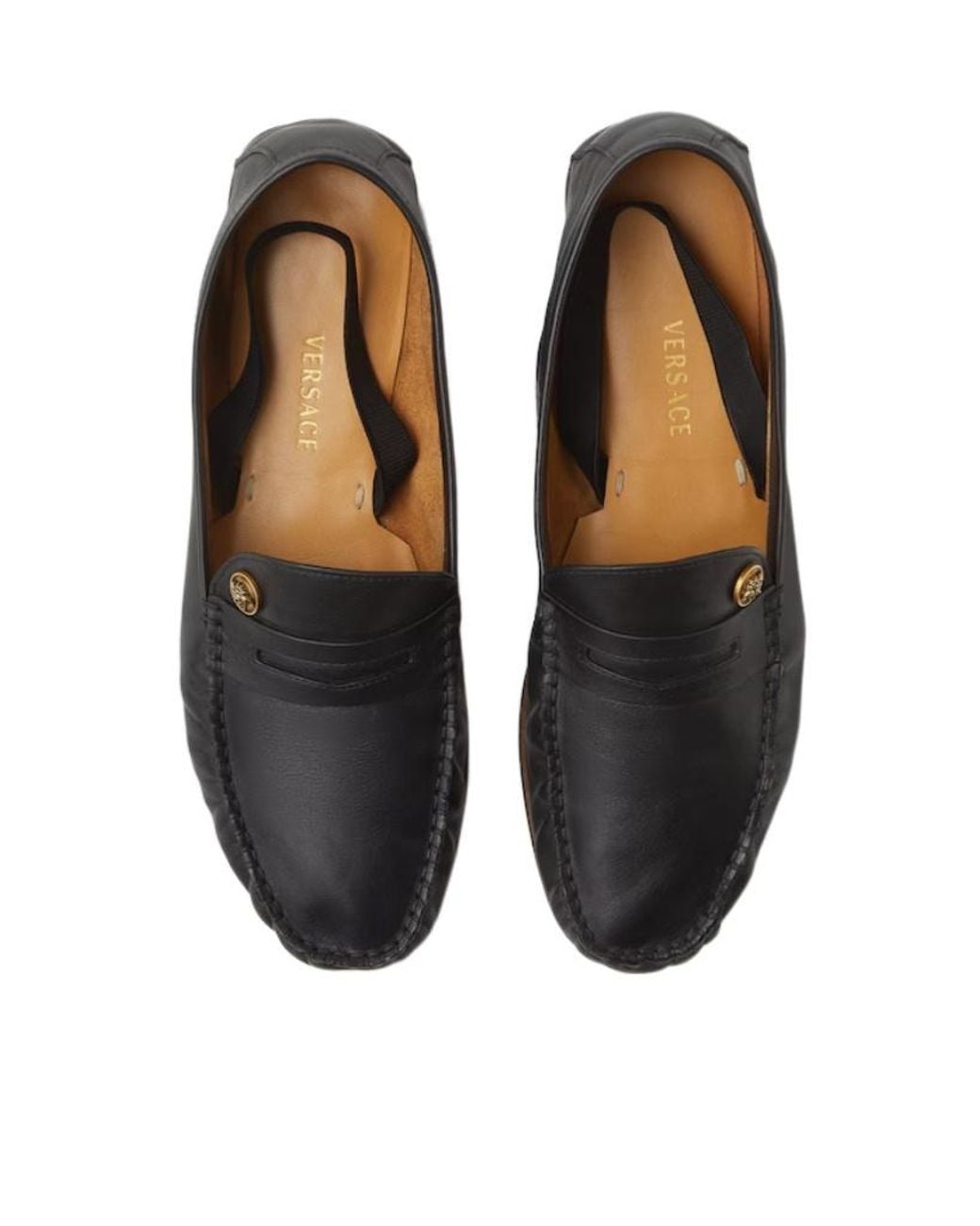 Versace Black Ruched Slip-On Loafers for men