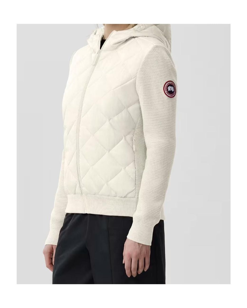 Canada Goose White Hybridge Quilted Hooded Jacket