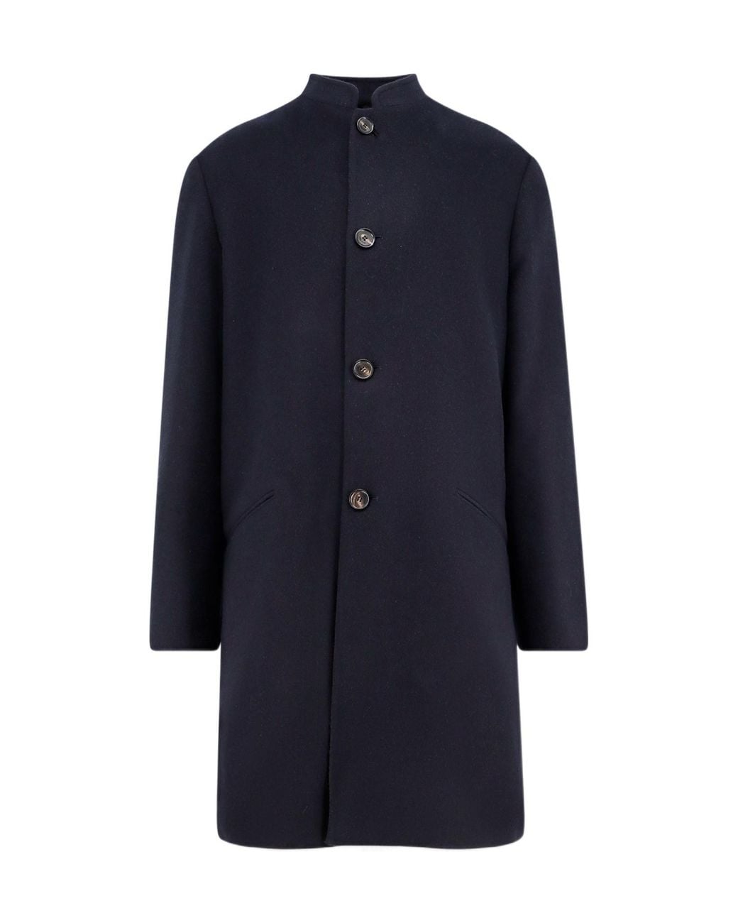 Loro Piana Blue Long-Sleeved Button-Up Coat for men