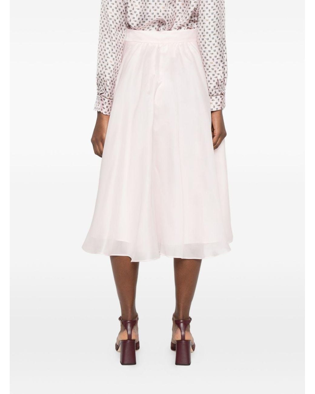 Max Mara Pink Gathered Midi Skirt