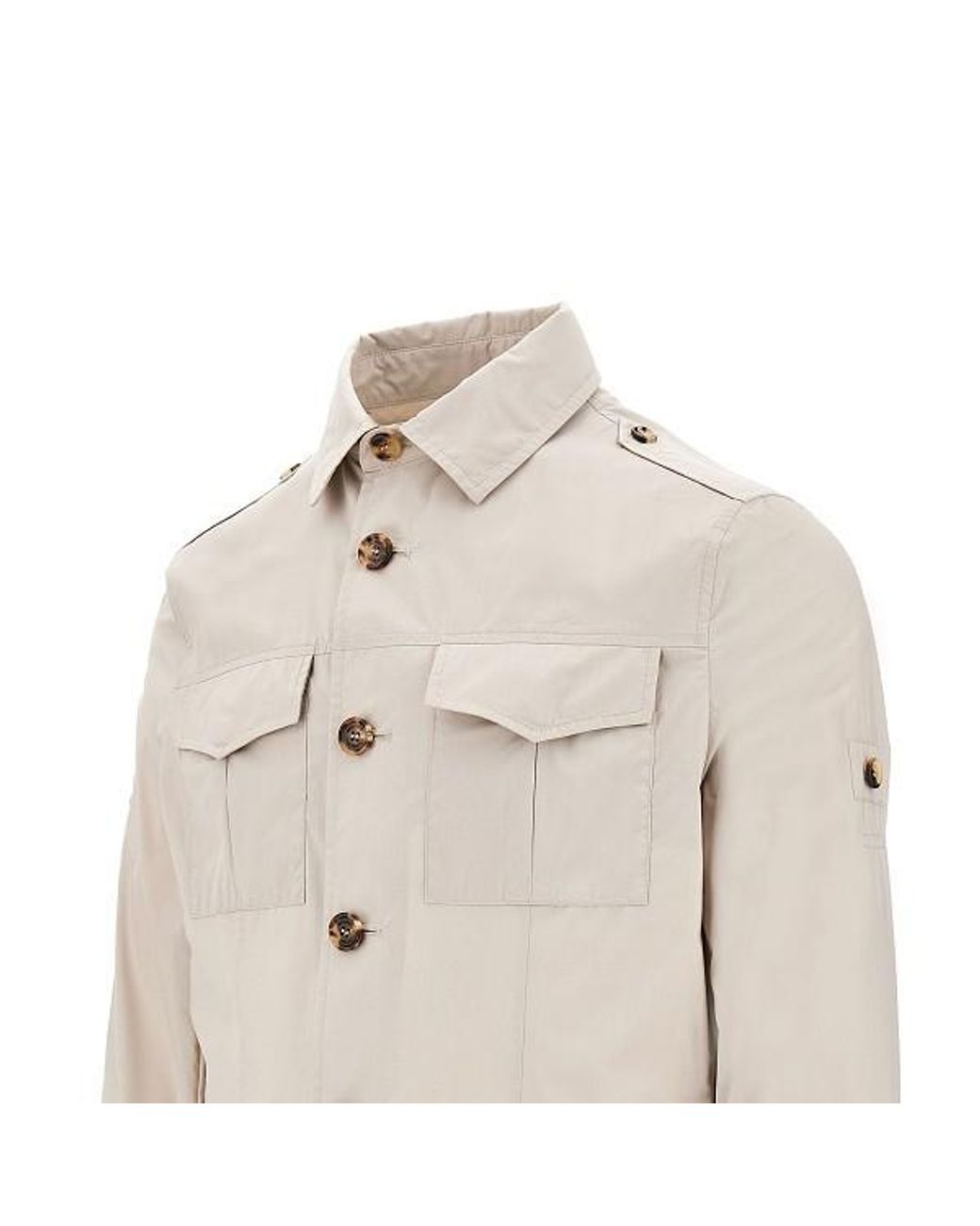 Brunello Cucinelli White Multi-Pocket Jacket for men