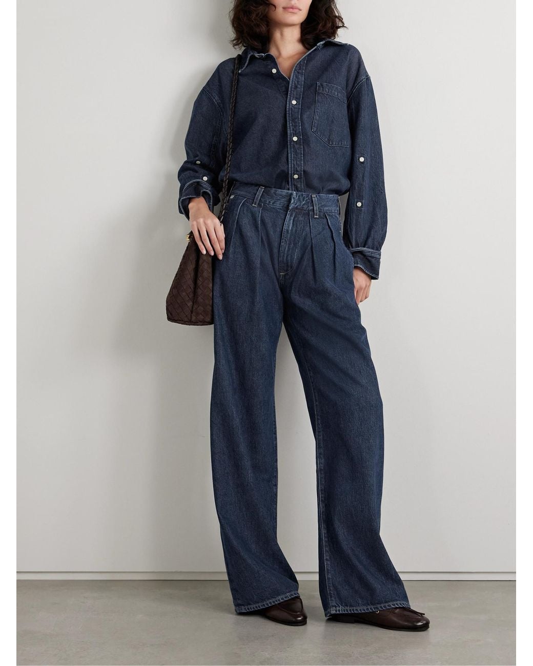 Citizens of Humanity Blue High-Rise Wide-Leg Jeans