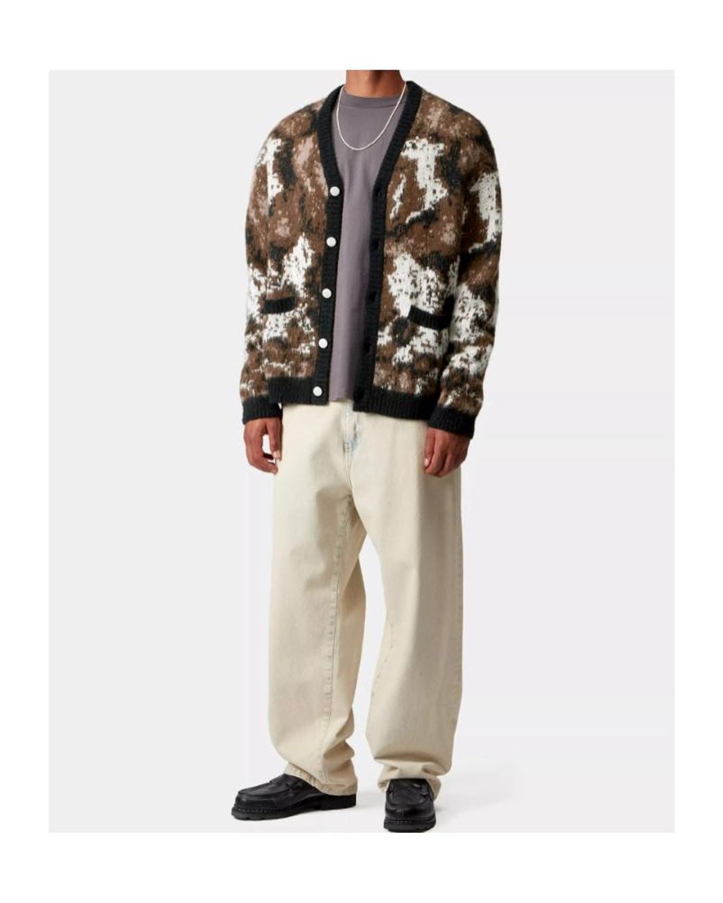 Carhartt Brown Merton V-Neck Cardigan for men