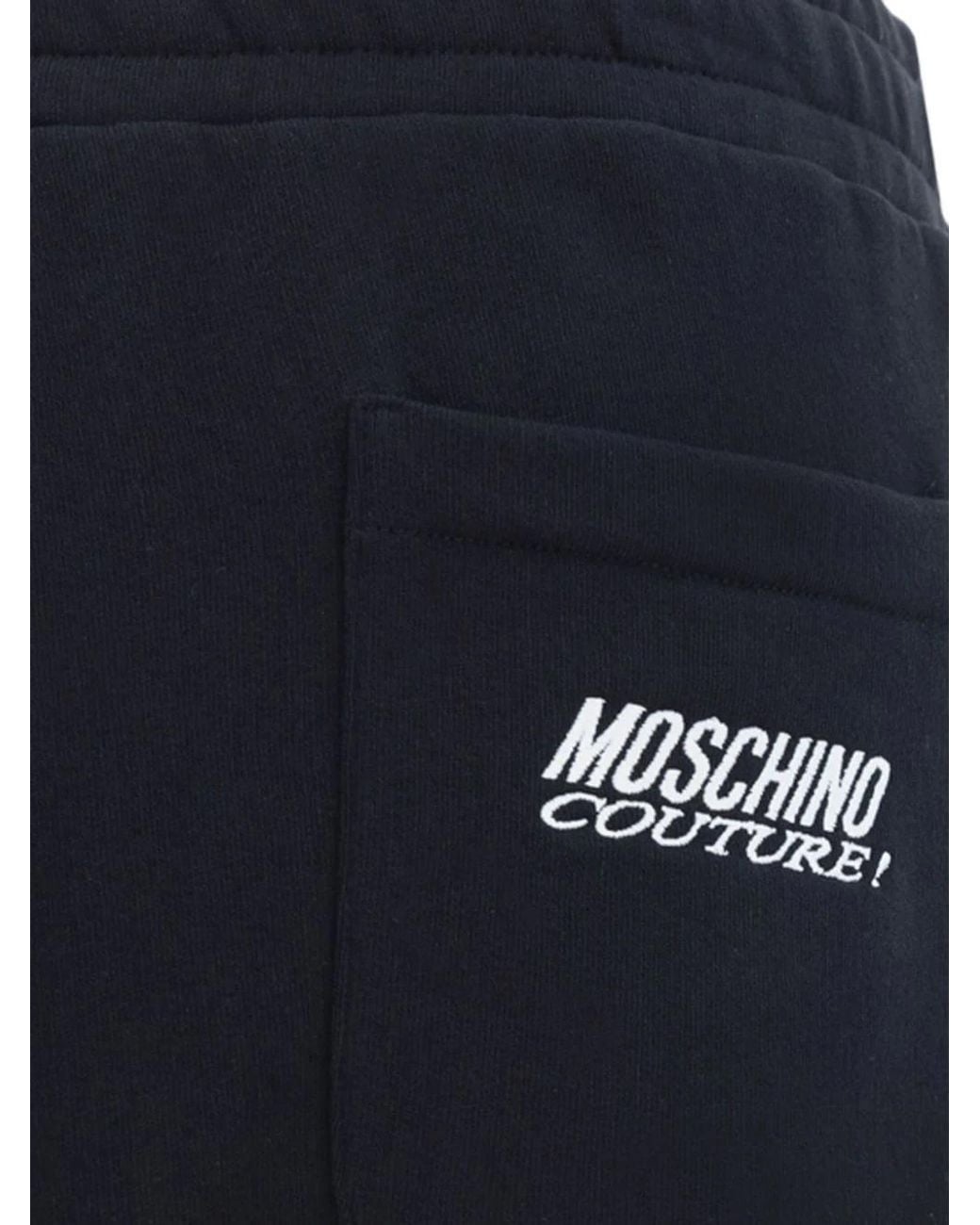 Moschino Blue Logo-Embroidered Track Pants for men