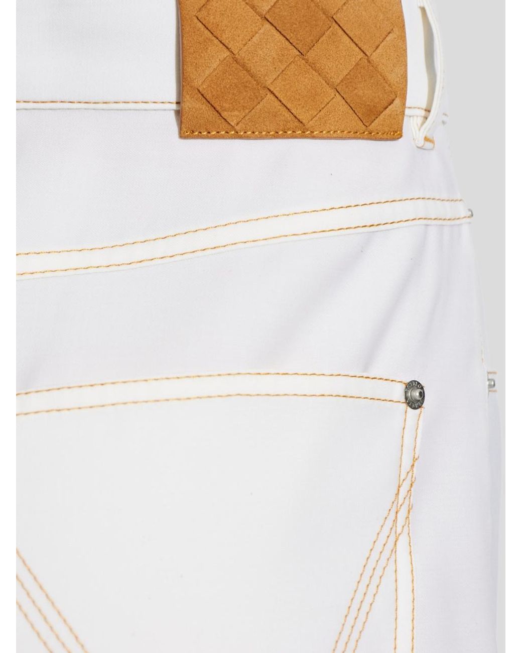 Bottega Veneta White Straight Leg Trousers
