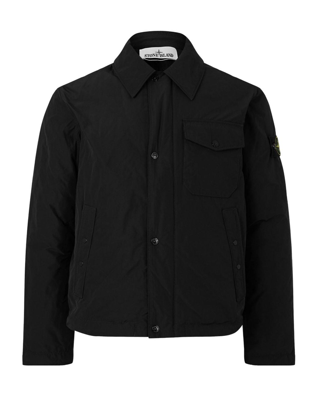 Stone Island Black Lapel Snap Jacket for men