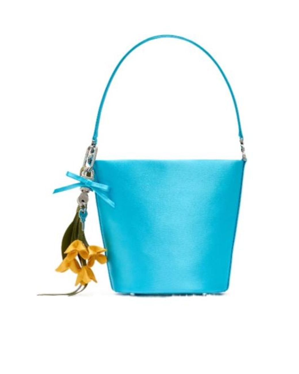 Self-Portrait Blue Floral Charm Bucket Bag