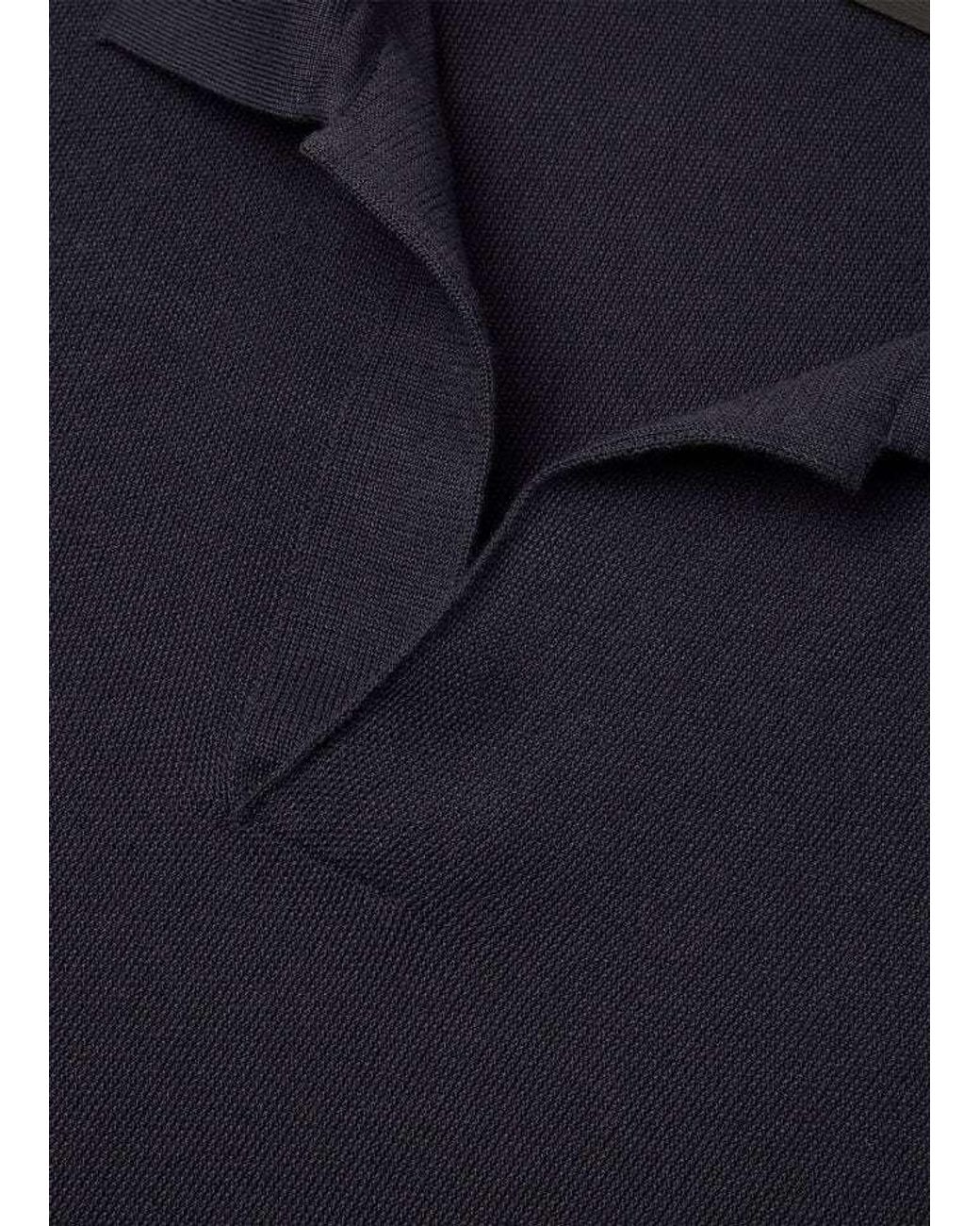 Loro Piana Black Basic Short-Sleeved Polo Shirt for men