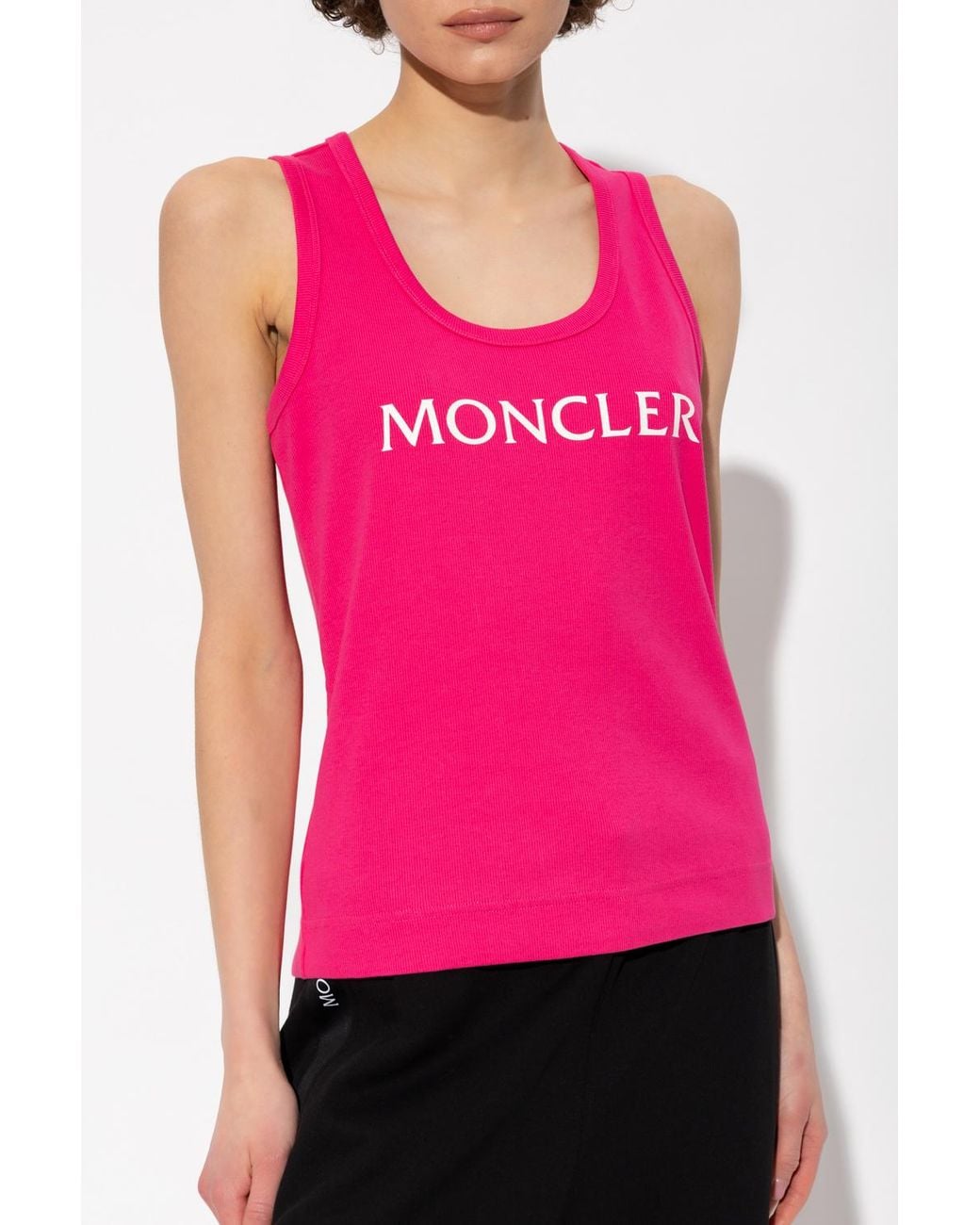 Moncler Pink Logo Tank Top