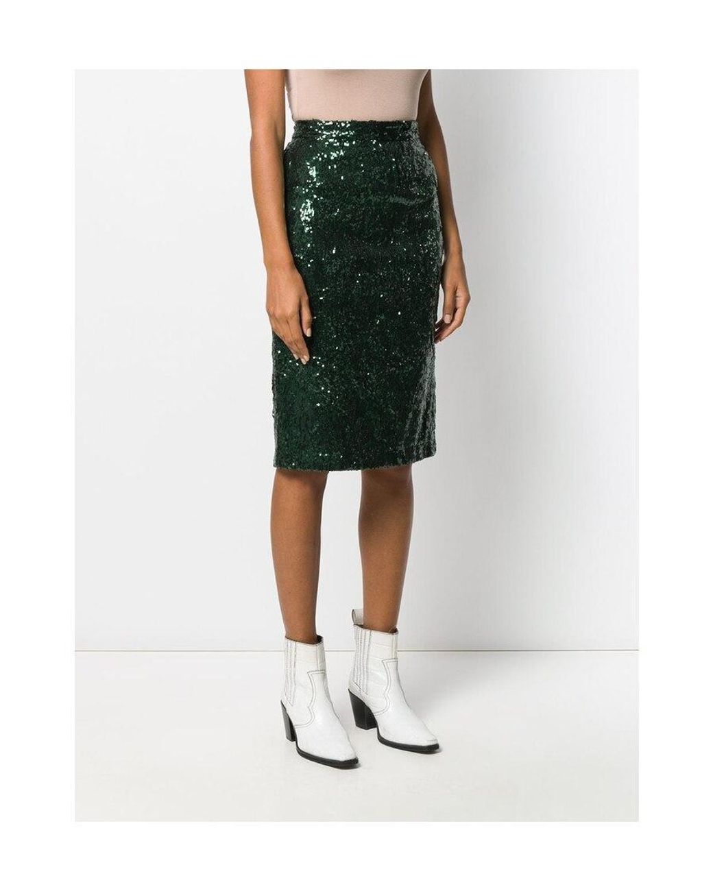 N°21 Green Sequined Pencil Skirt