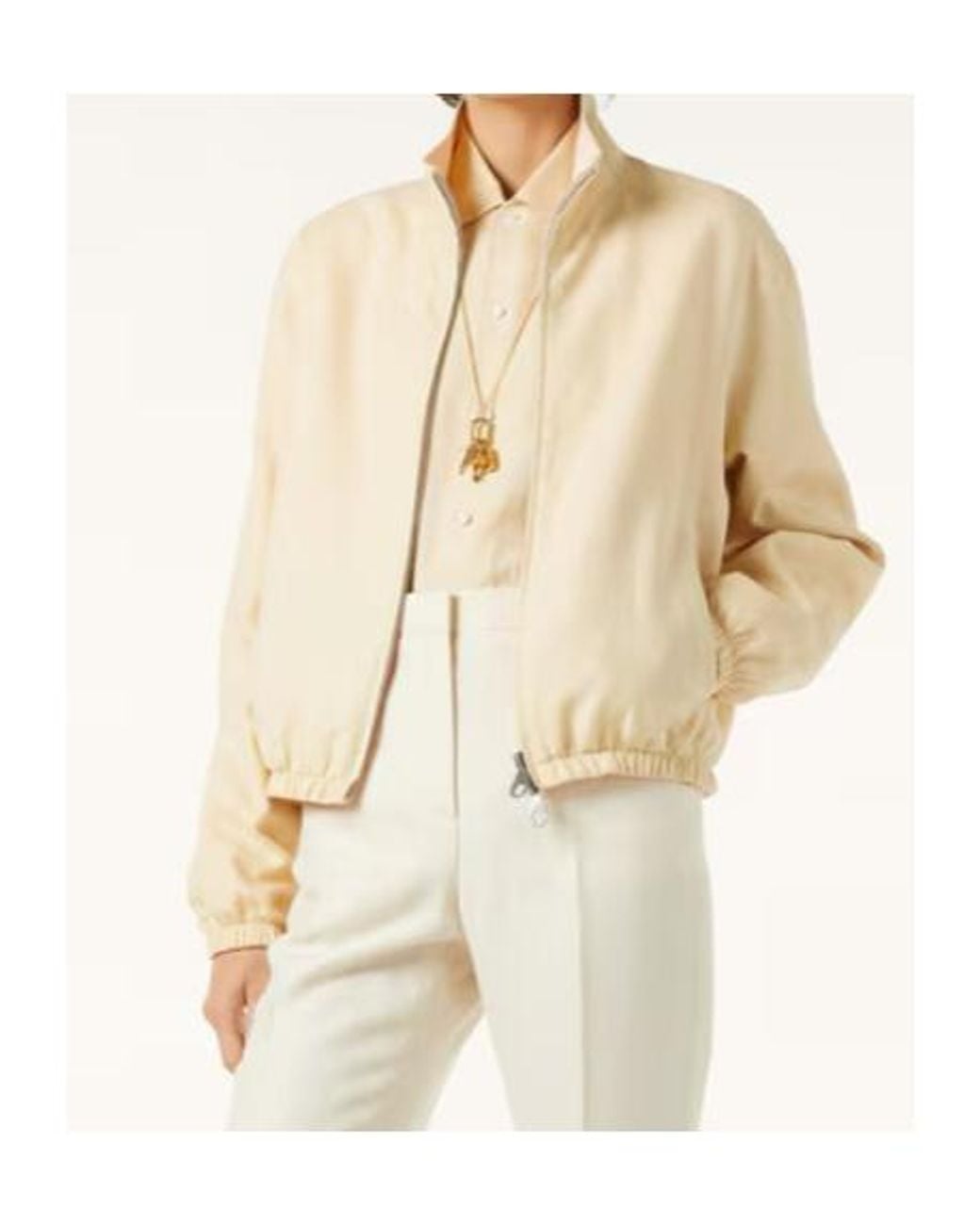 Loro Piana Natural Linen Bomber Jacket