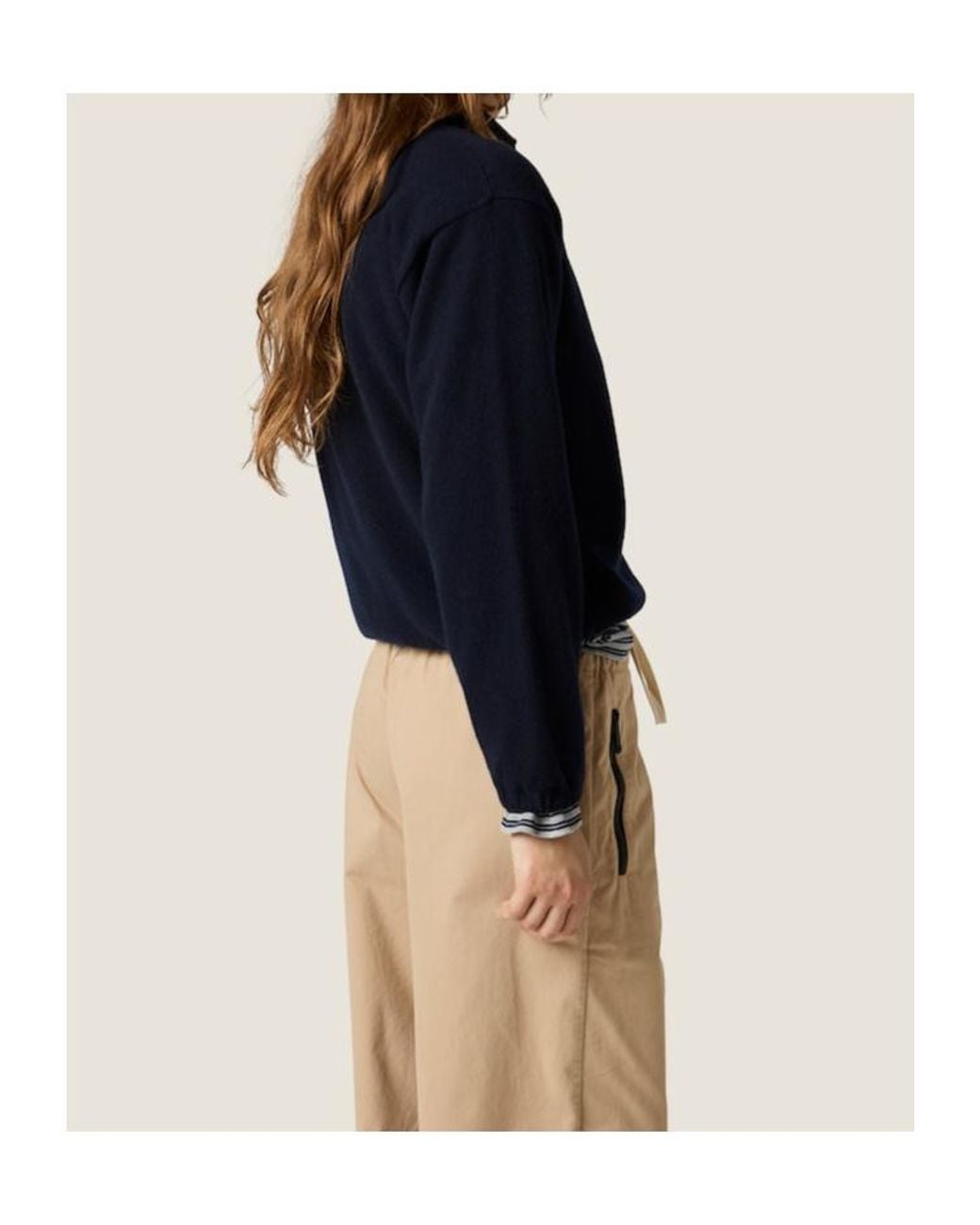 Miu Miu Blue Cashmere Zipper Sweater
