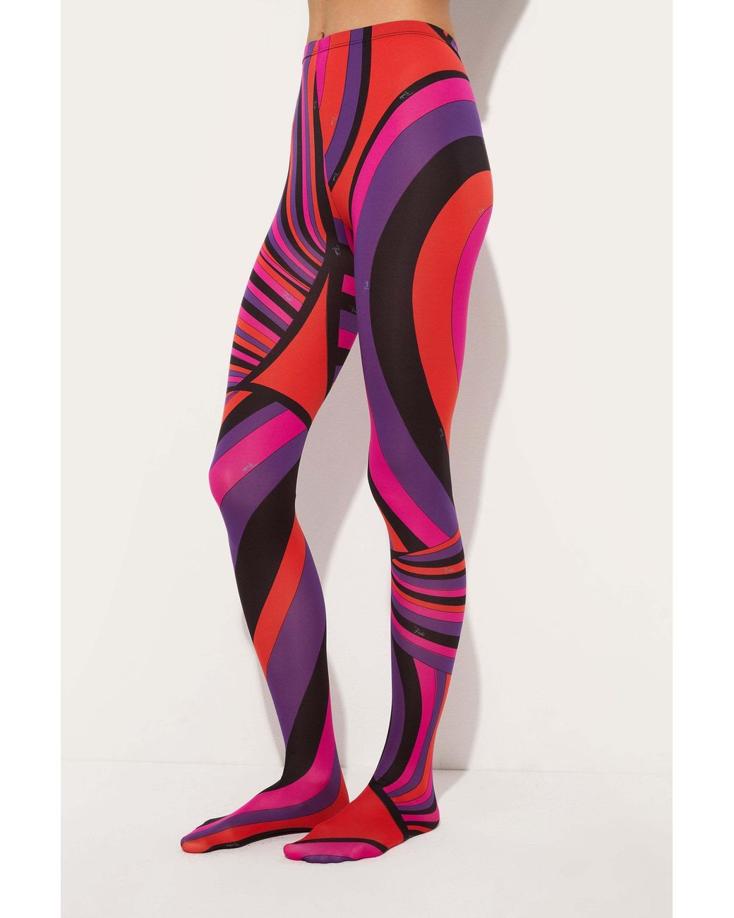 Emilio Pucci Red Iride Print Tights