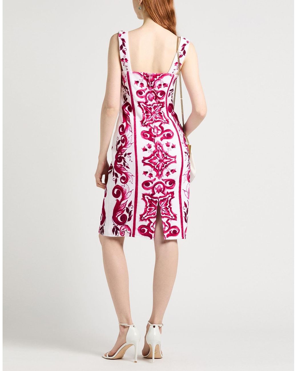 Dolce & Gabbana Red Print Sleeveless Dress