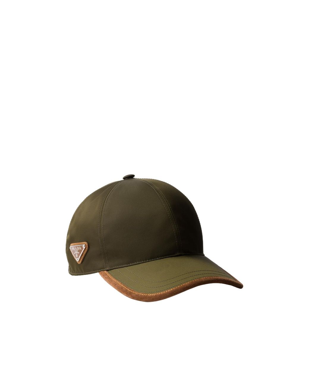 Prada Brown Re-Nylon Curved Peak Baseball Cap for men