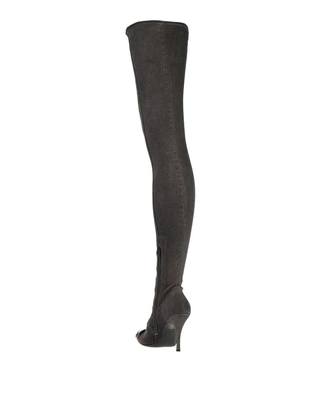 DIESEL White Denim Over-The-Knee Boots