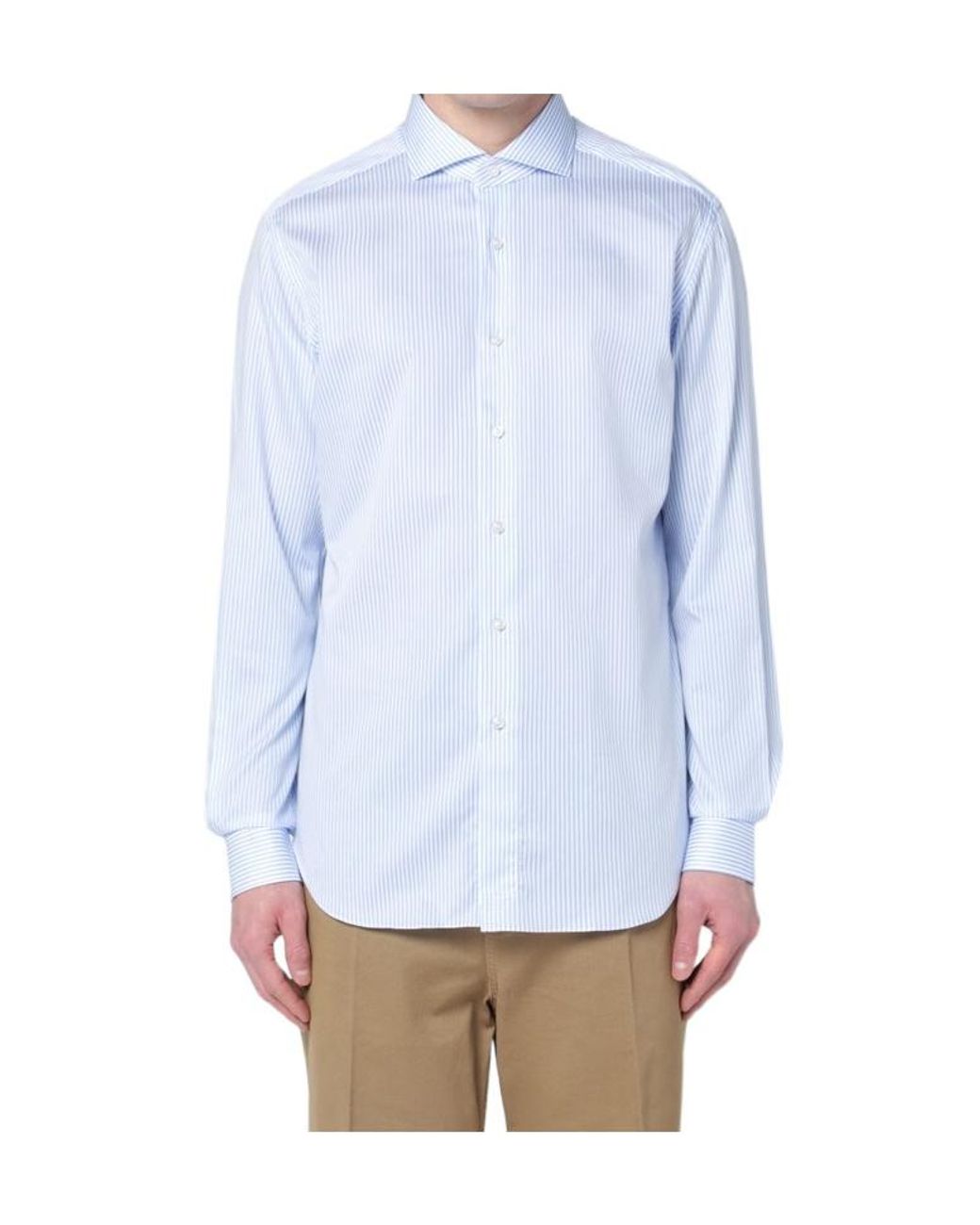 Xacus Blue Striped Spread-Collar Shirt for men
