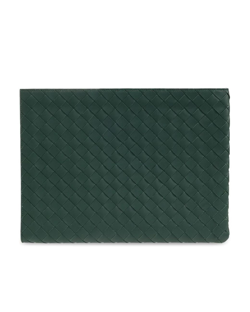 Bottega Veneta Green Intreciato Semi-Zipper Clutch for men