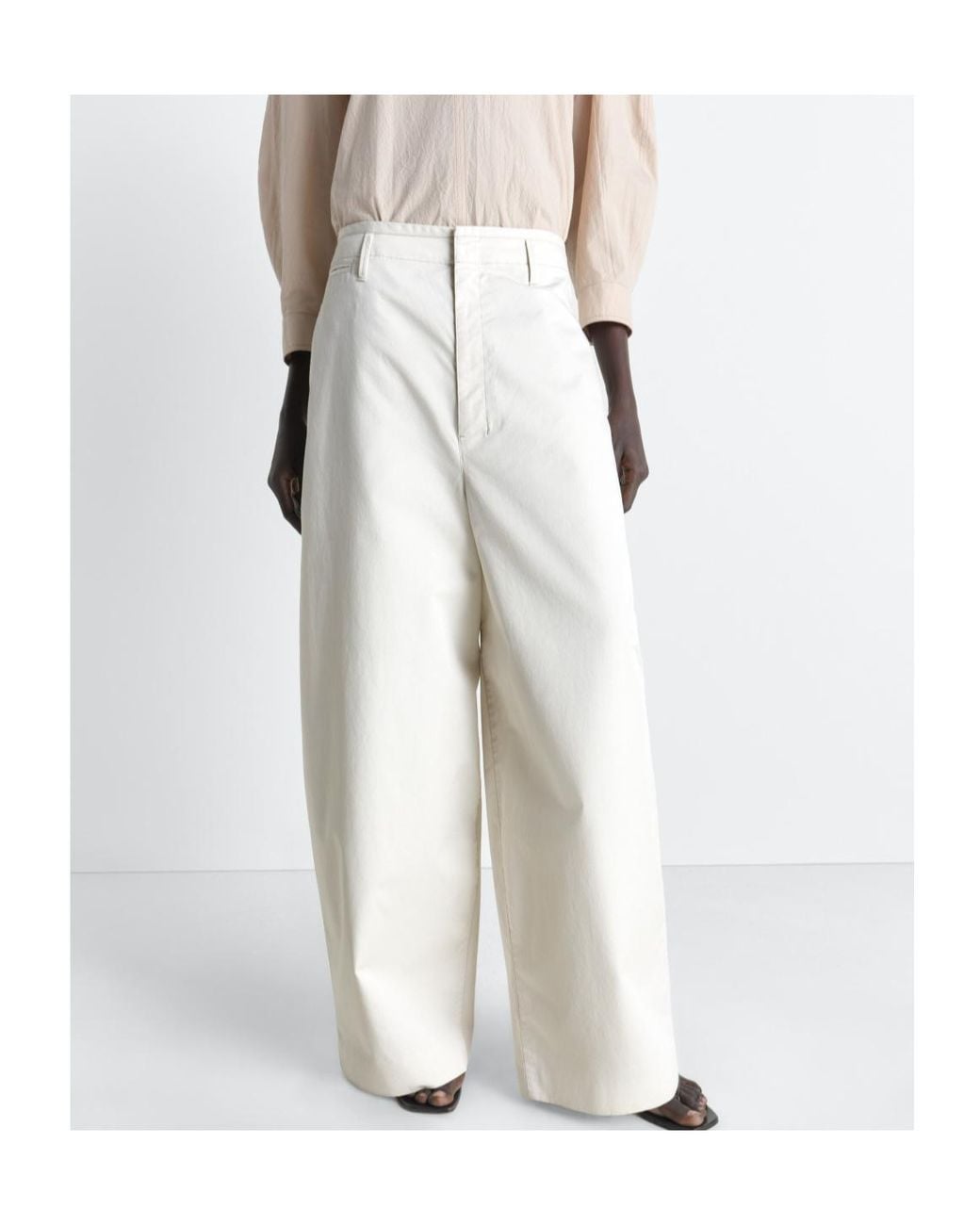 Lemaire White Wide Leg Chino Trousers