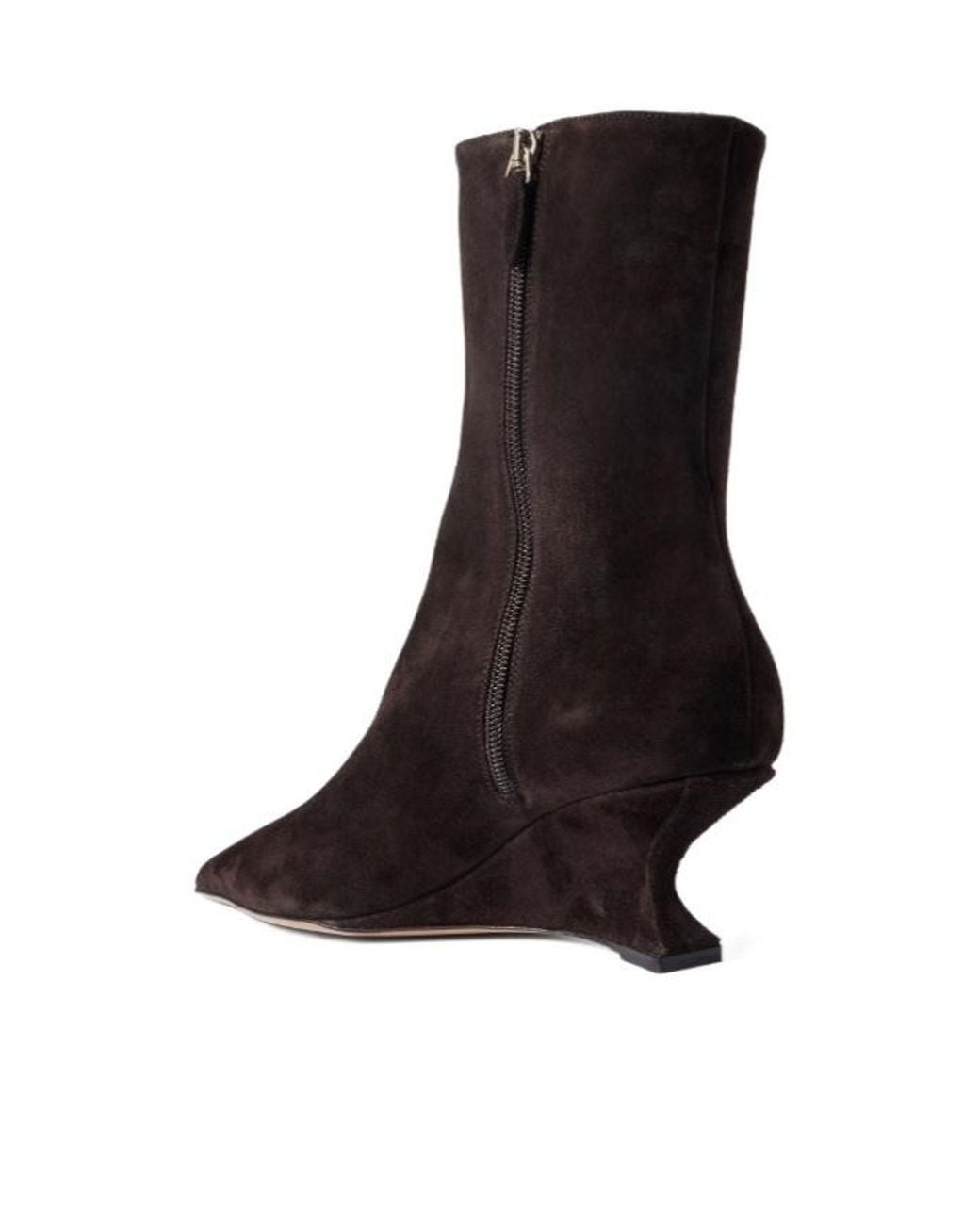 Paris Texas Black Suede Wedge Ankle Boots