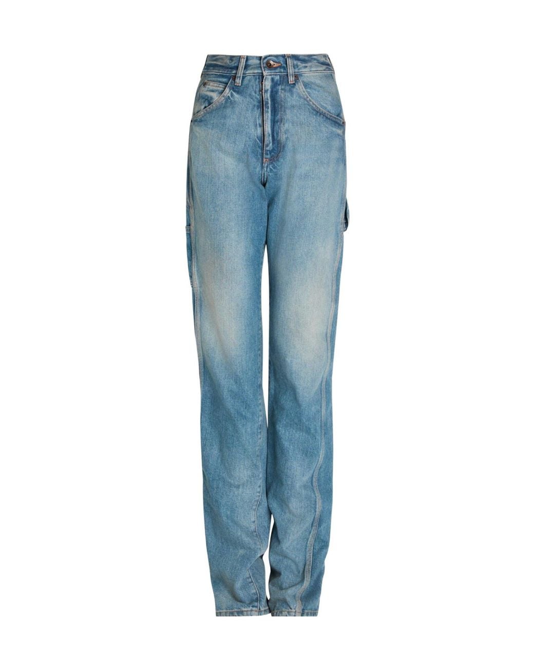 Maison Margiela Blue High-Rise Straight-Leg Jeans