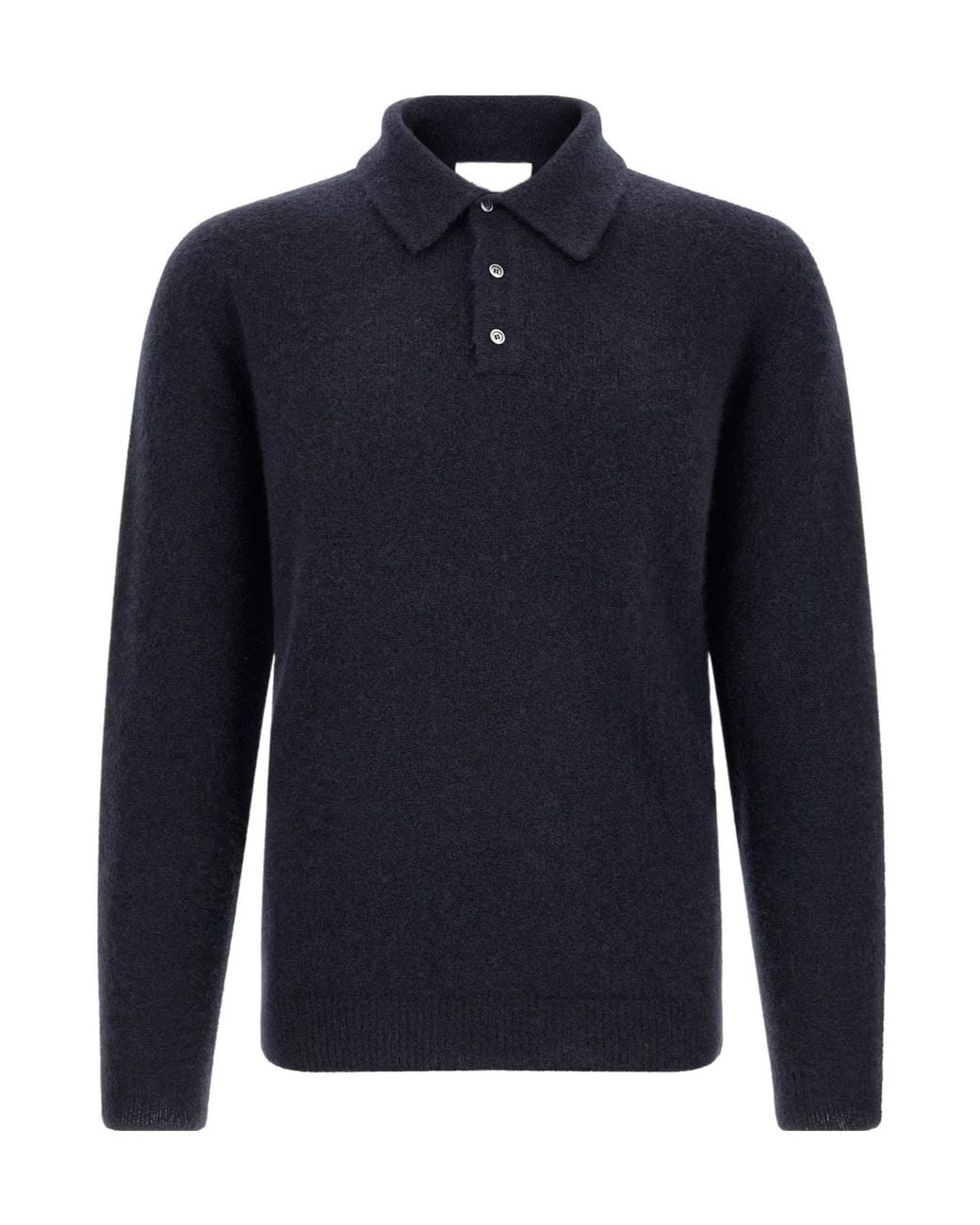 Roberto Collina Blue Brushed Knit Polo Shirt for men
