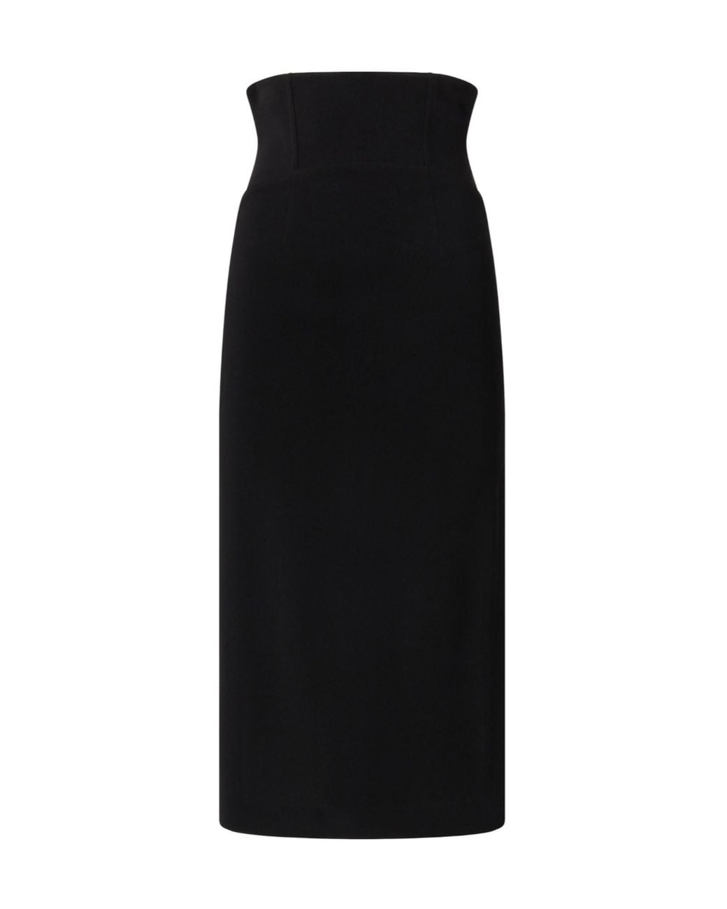Pinko Black High-Waist Midi Skirt