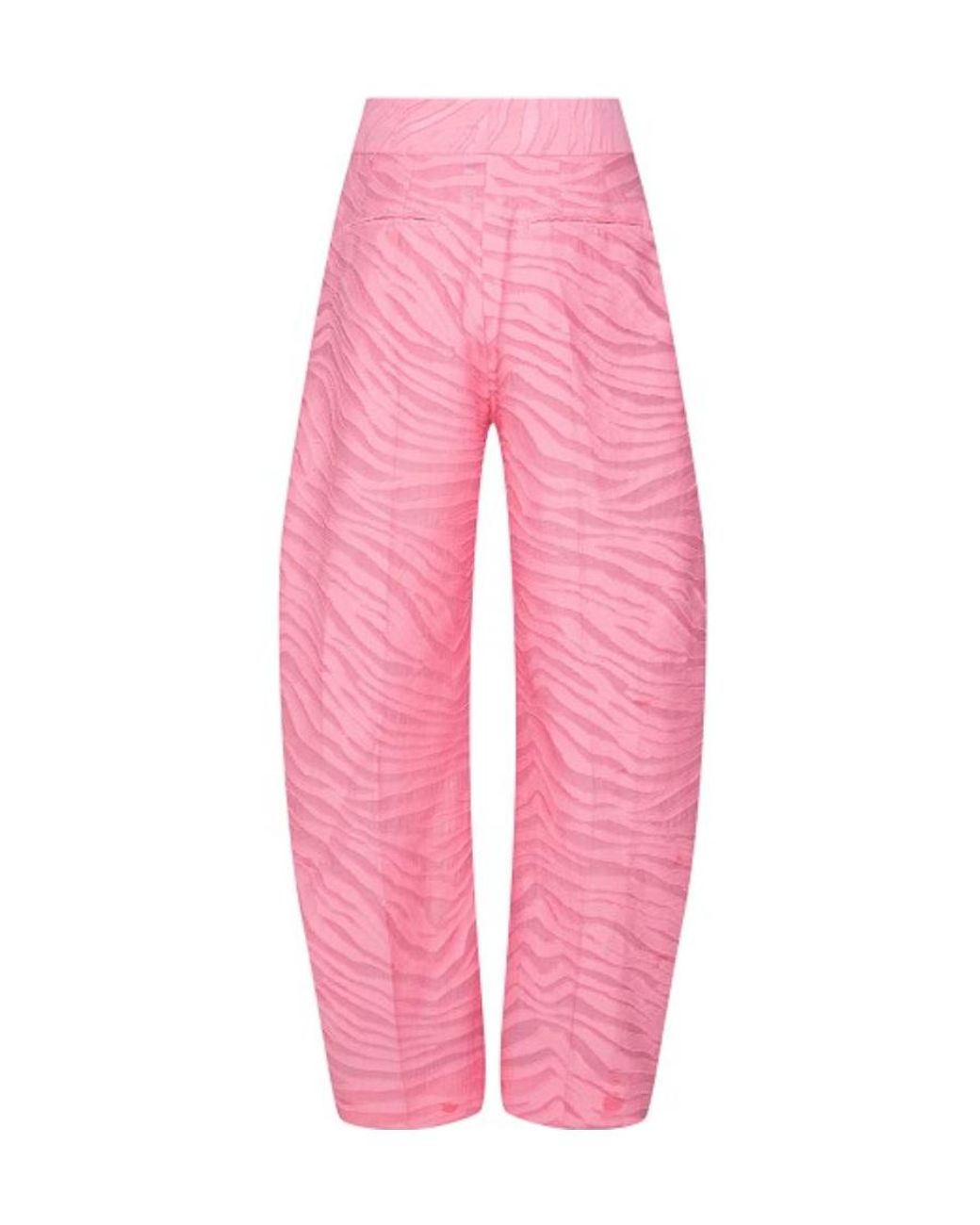 The Attico Pink The Gary Zebra-Pattern Wide-Leg Trousers
